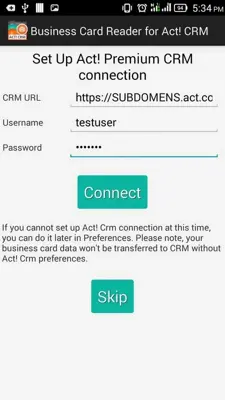 Business Card Reader for Act! CRM android App screenshot 2