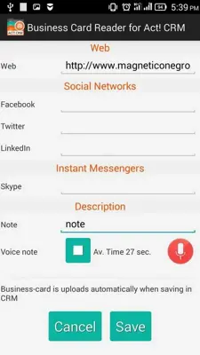 Business Card Reader for Act! CRM android App screenshot 7
